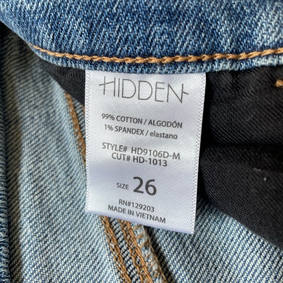 Hidden jeans, high waisted, wide leg, slight distressed look, size 26 - Picture 3 of 7